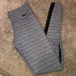 Striped mesh back full length Nike workout pants
